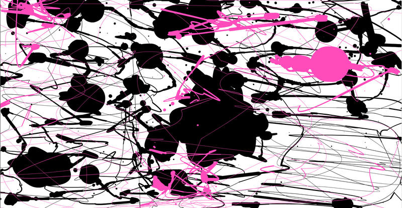 a two colour artwork in the style of jackson pollock