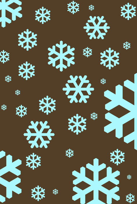 snowflake symbols create festive winter themed illustration with stylich complementary cyan and brown colours