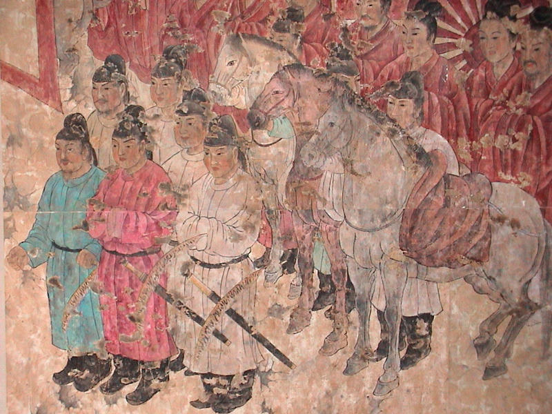 <p>Tang Dynasty mural from Xian, China</p>