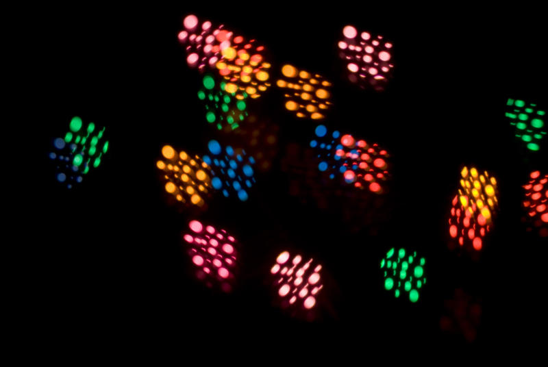 multi coloured light effect using created using a gobo