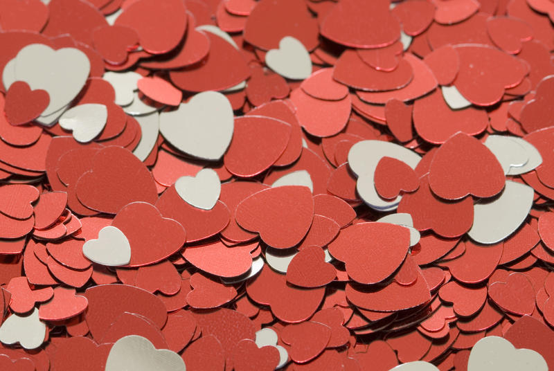 <p>More <a href="http://www.freeimages.co.uk/jumpto/valentine.htm">free valentine stock images</a></p>a conceptual valentine background of heart-shaped confetti pieces