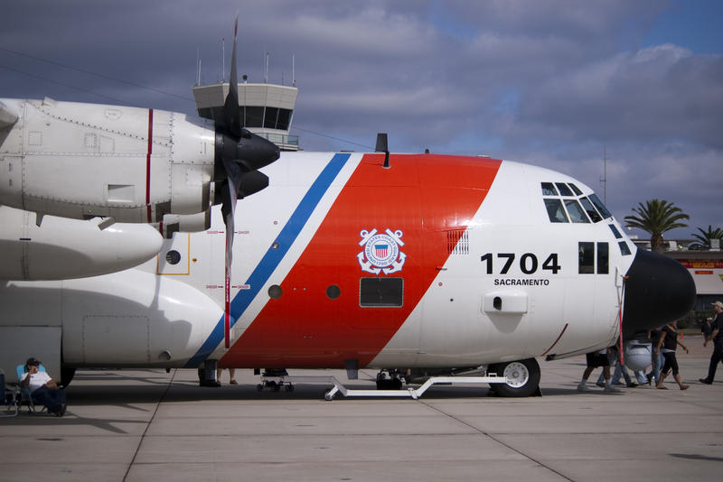 editorial use only : a side view of a us coastguard HC-130 Hercules