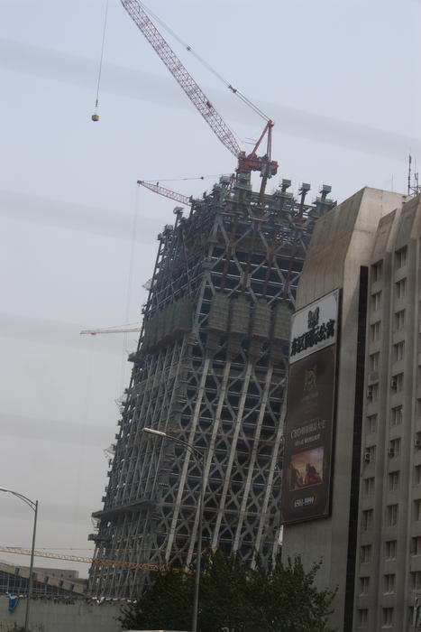 under construction of the China Central Television Headquarters in beijing.