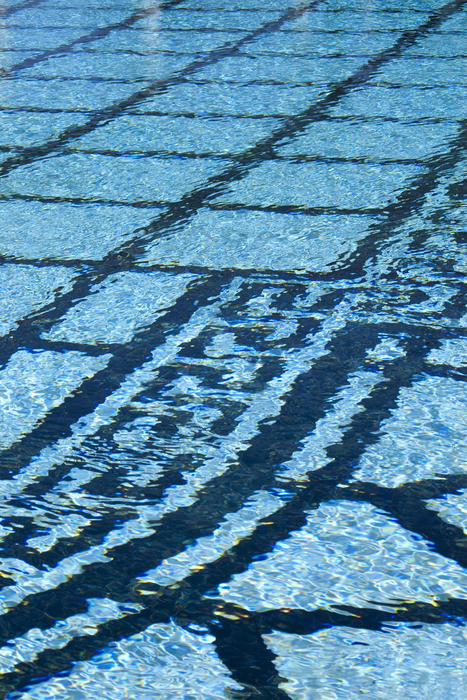 Editorial Use Only: Tiles at the bottom of the neptune pool, Hearst Castle