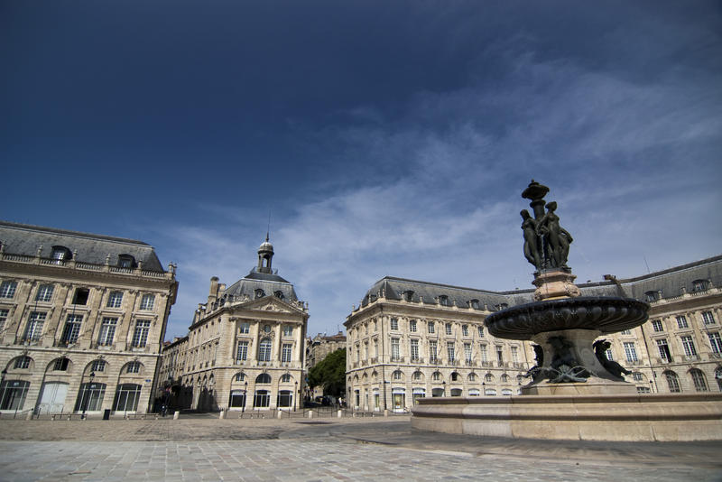 fine architecture of central bordeaux was listed as a world heritage site in 2007, a view of the Place de la Bourse