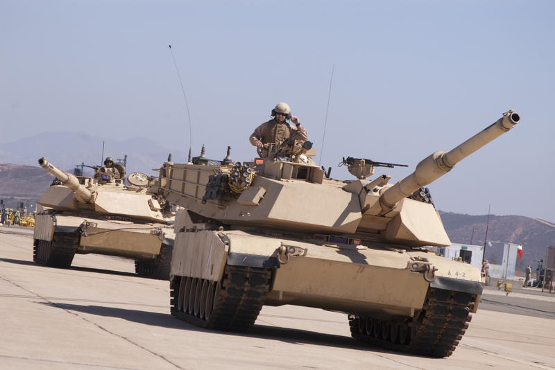 editorial use only : US Army M1 Abrams main battle tank, desert colours