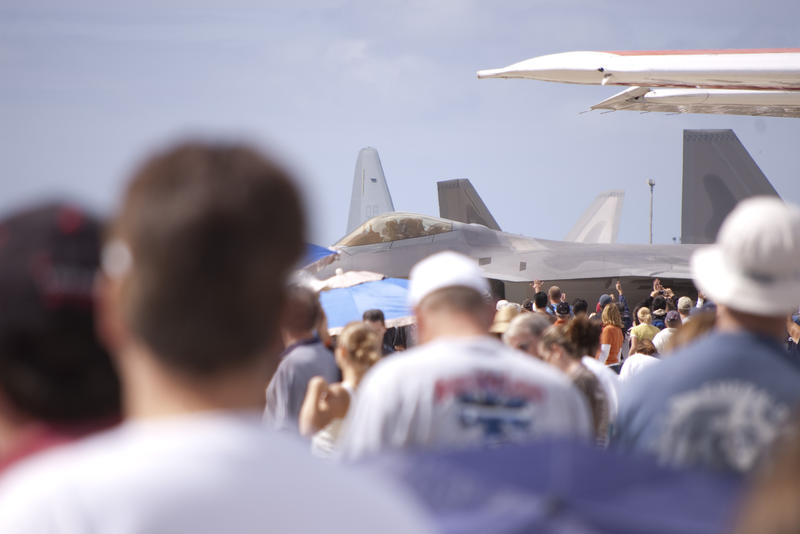 editorial use only : a crowd of people at an airshow