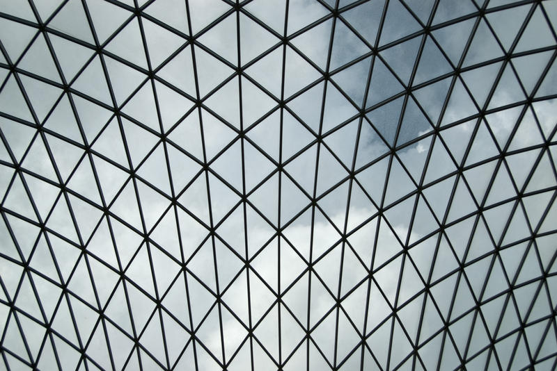 modern glass roof of the bristish museums great court
