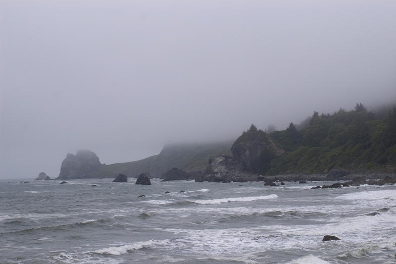a grey stormy day on californias north coast