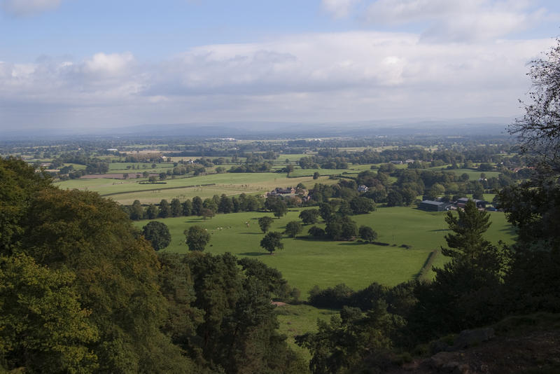 views of english country farmland in the county of cheshire