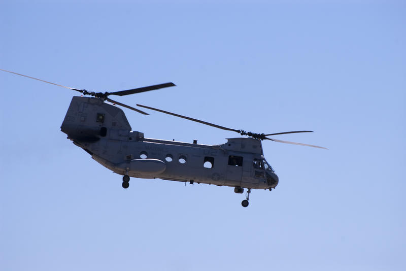 a chinook helicopter in the air