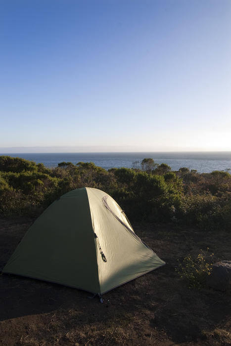 wake up to a beautiful coast view, camping on top off a big sur cliff top