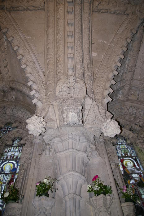 ornately carved church stone work