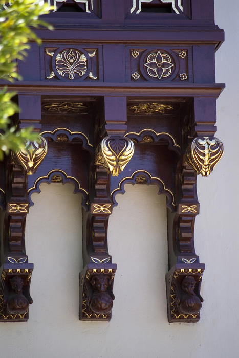 Editorial Use Only: Hearst Castle Oriel window close up