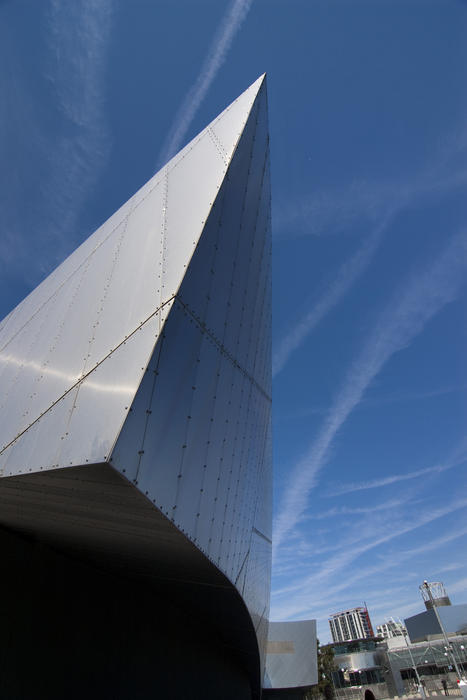 detals of modern architecture - the imperial war museum north, salford quay, manchester