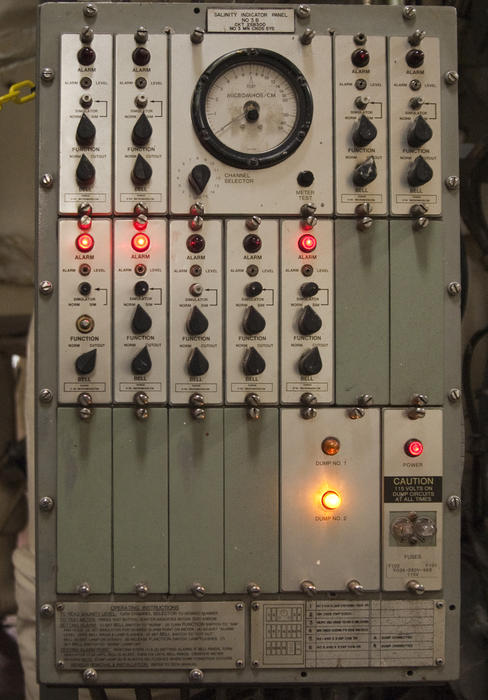 an old salinity control panel from a ship
