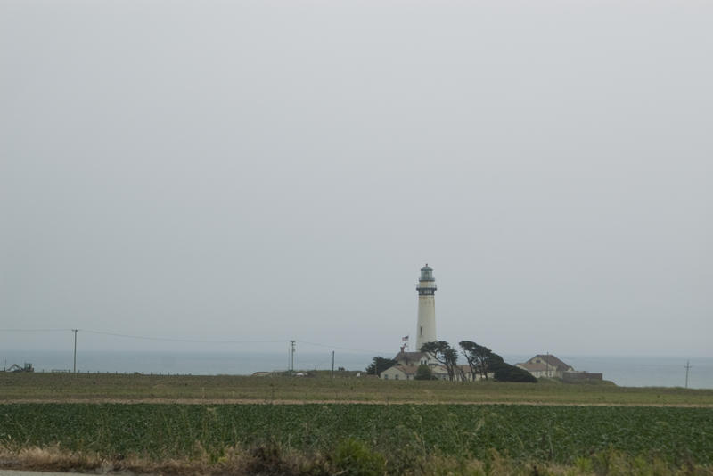 the pigeon point lighthouse on the california pacific coast north of san francisco
