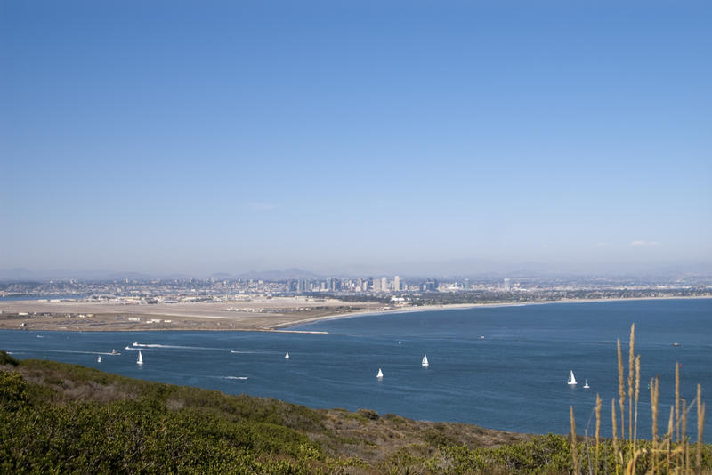 a view of the city of sandiego from a lookout on point loma