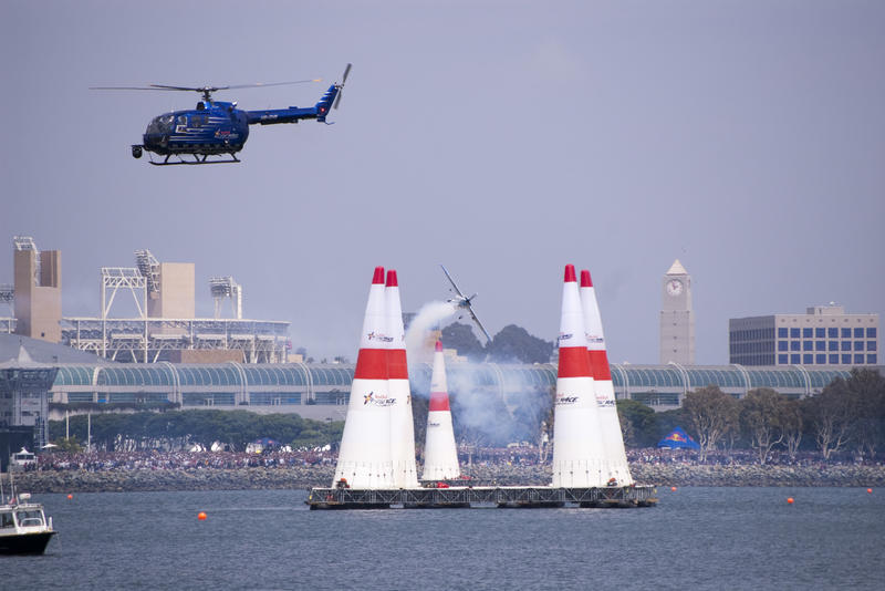 editorial use only : air display at the red bull air race, san diego
