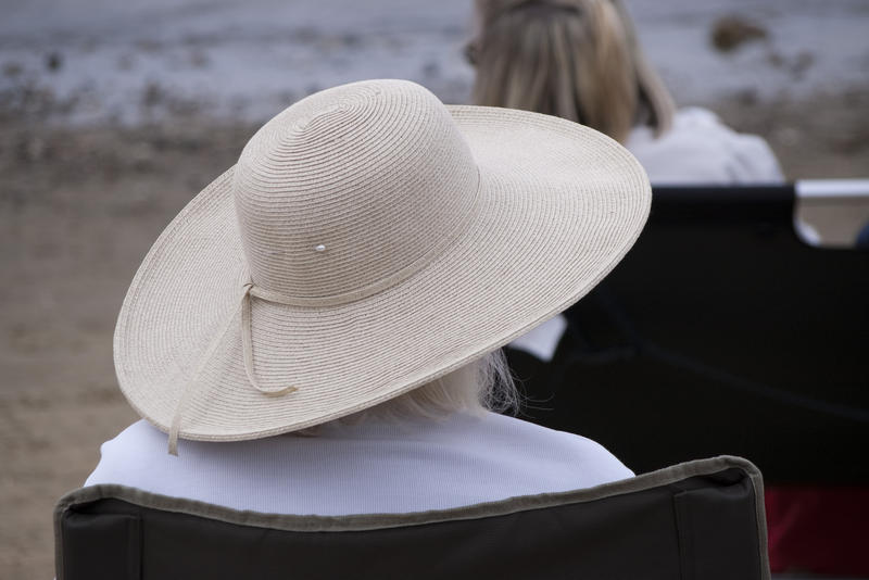 a nice spot on the beach under the shade of a wide brimmed hat