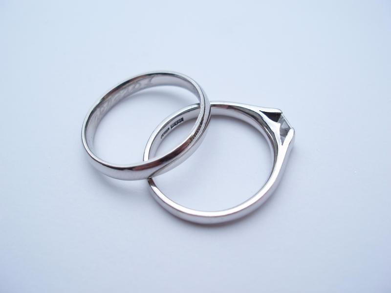 the symbol of everlasting love, two silver wedding rings