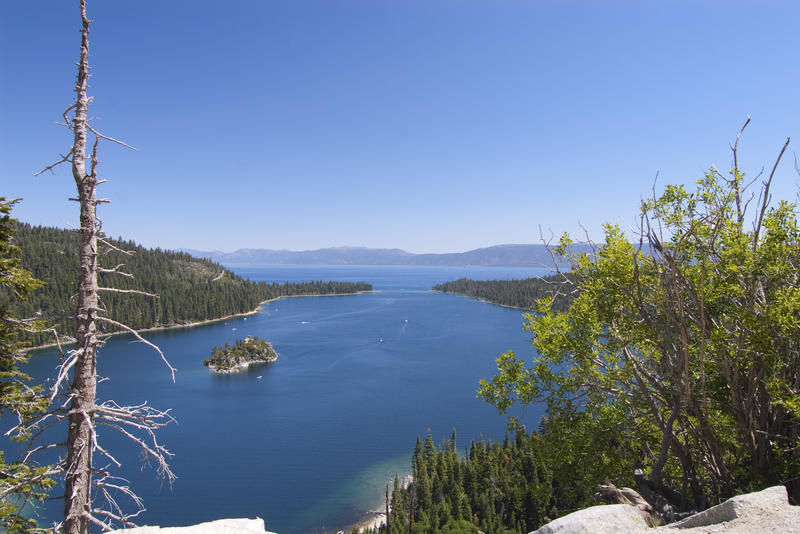 Panoramic View of lake tahoe, the largest alpine lake in the US