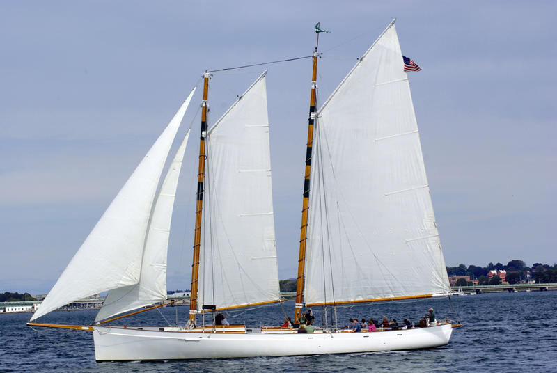 <p>Sailing</p>Beautiful sailboat in Newport Harbor, Rhode Island