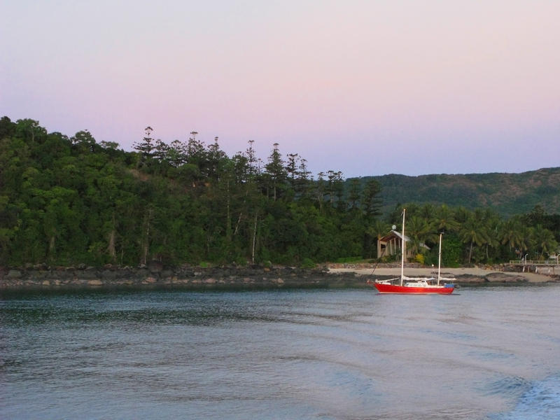 a boat anchored off daydream island