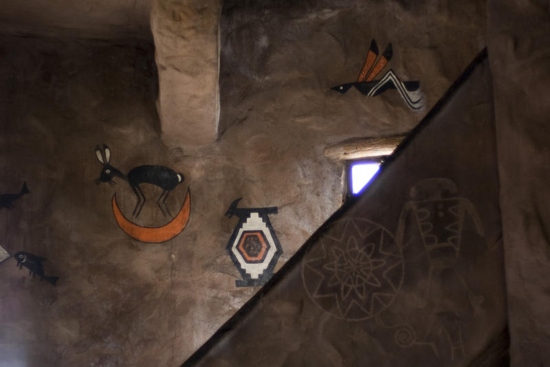 Historic murals in the desert view watchtower painted by Fred Kabotie