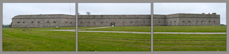 <p>A 3 shot panaramic view of Fort Adams in Rhode Island</p>A 3 shot panaramic photograph of Fort Adams in Rhode Island