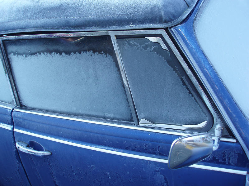 a frozen classic volkswagen car
