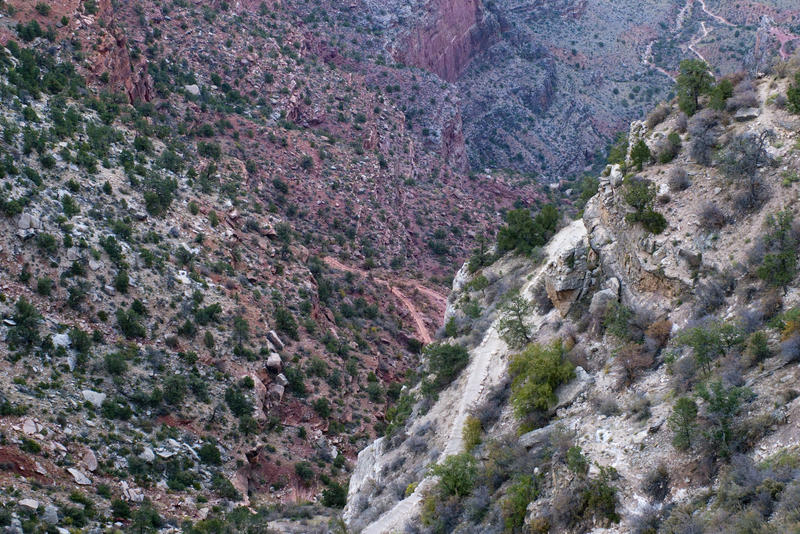 footpaths down the steep sides of the grand canyon