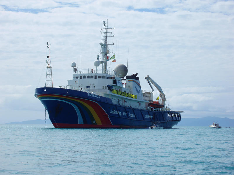 Esperanza, meaning 'hope', one of several ships operated by Greenpeace