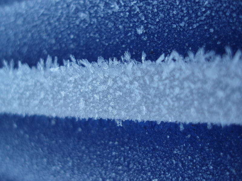 macro image of a car covered in hoar frost