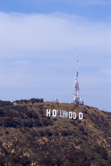 editroial use only: the hollywood sign, a famous californian landmark