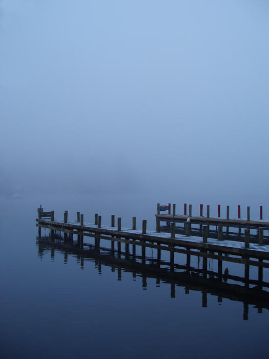mist on lake windermere, fell foot park
