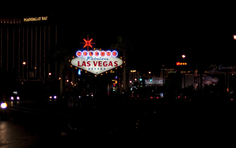 famous landmark sign on the highway into las vegas, navada "Welcome to fabulous Las Vegas"