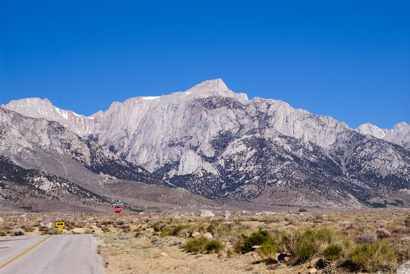 Driving towards the mount whitney, continental americas tallest summit