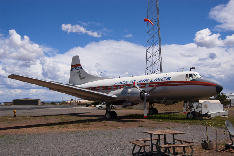 an old pacific airlines 4O4 plane