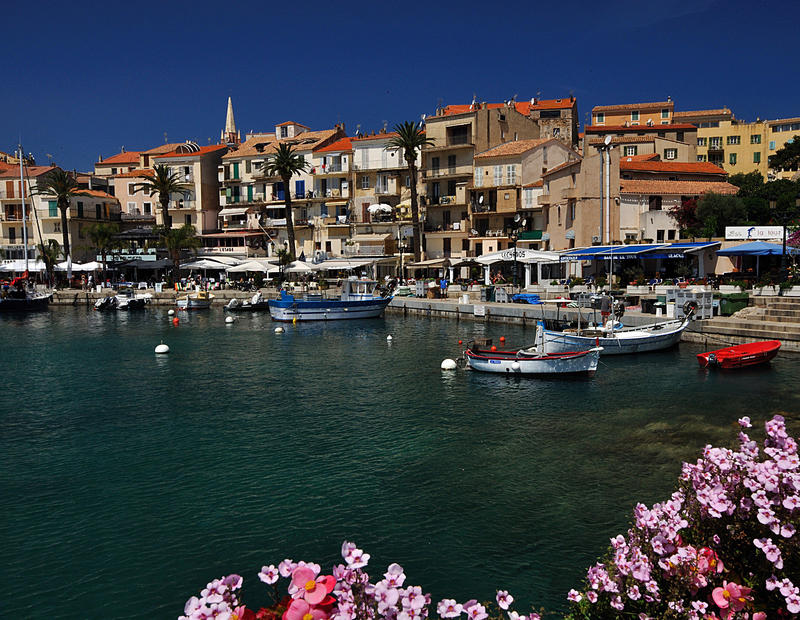 The quayside in Calvi in Corsica 