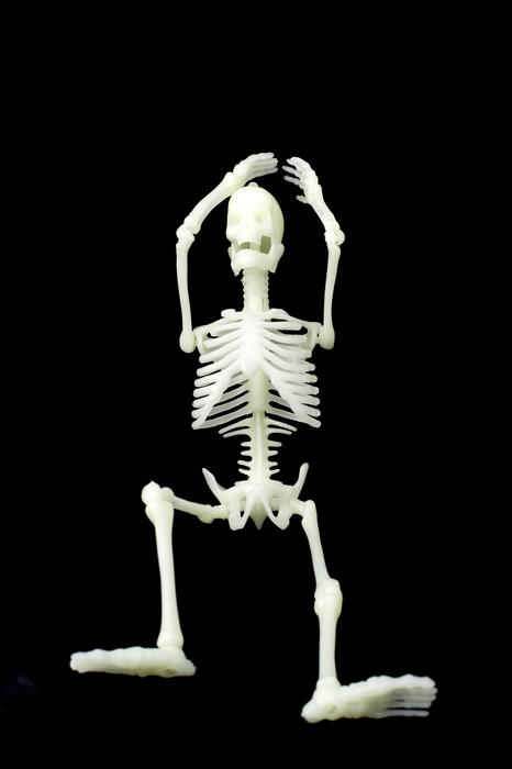 dem bones dem bones, dem dry bones, a toy human skeleton