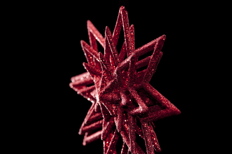 close up on a christmas tree star decoration