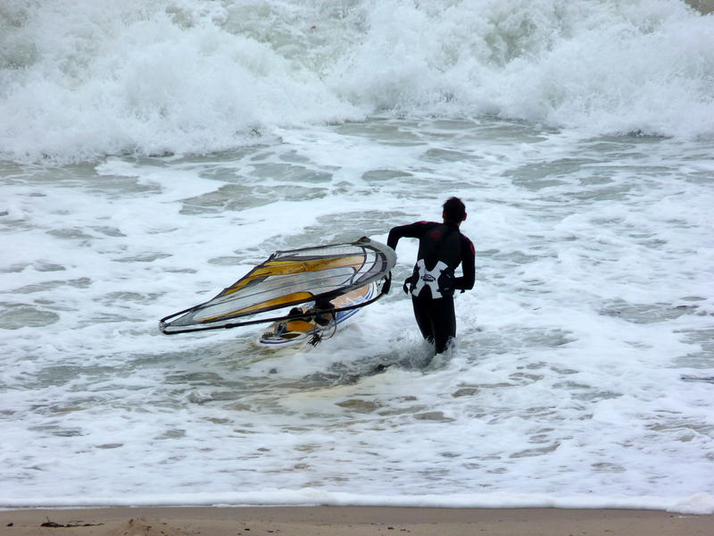 <p>Windsurfer Attacks the Surf</p>