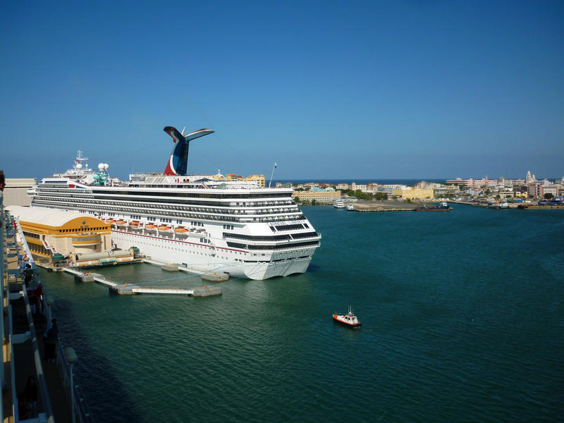 a cruise ship in the cruise ship terminal at puerto rico