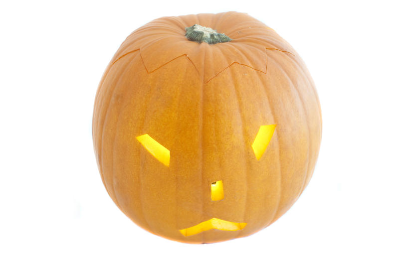 a halloween pumpkin lantern isolated on a white background