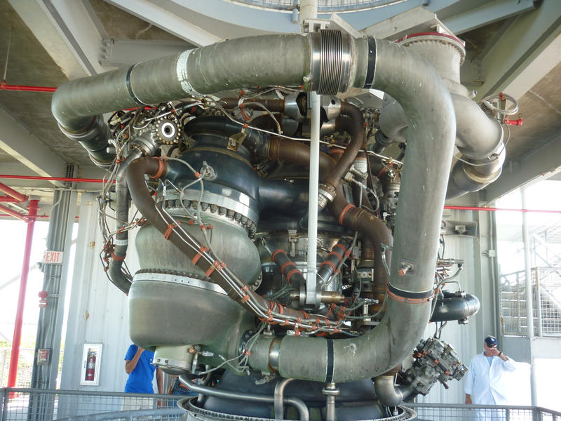 complex engineering in inside of a rocket motor