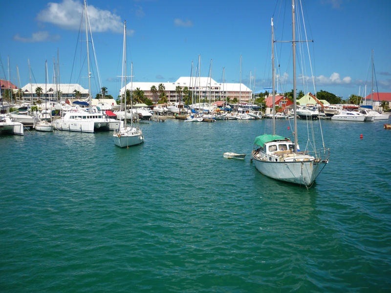 yachts in sheltered waters off the island of st maarten