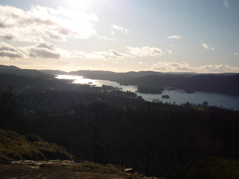 lake windermere in the english lakes on a sunny afternoon