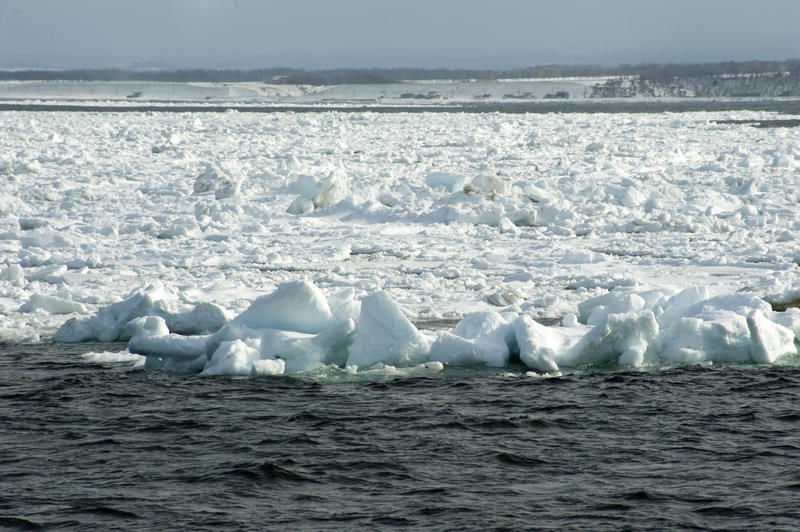 drift ice off the coast of Abashiri, Hokkaido, Japan
