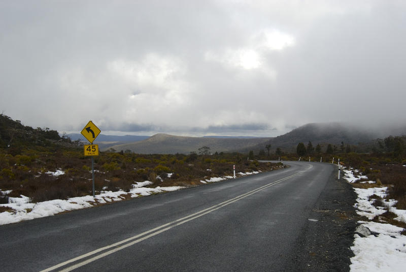 the Highland Lakes Road A5 through central tasmania